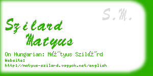 szilard matyus business card